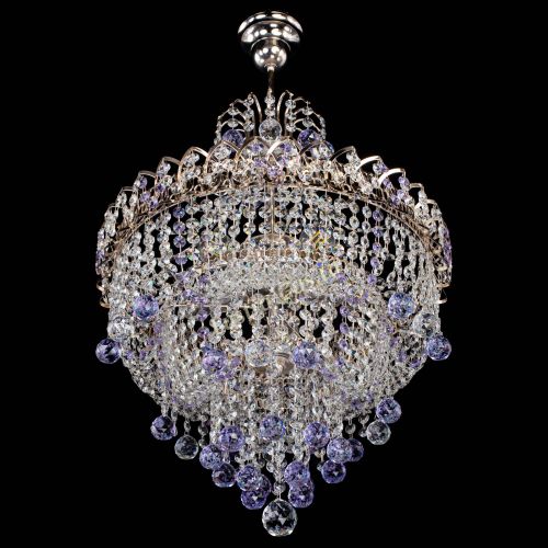 Люстра Натали Софья фиолетовая в Сочи Гусь Хрустальный