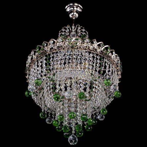 Люстра Натали Софья зеленая в Сочи Гусь Хрустальный