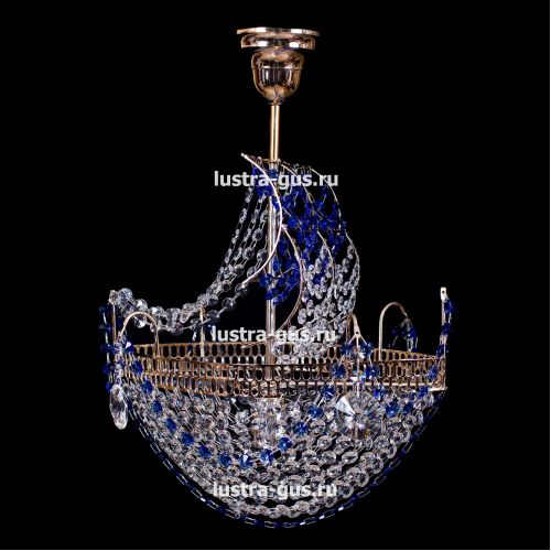 Люстра Корвет 1 ламповый синий в Сочи Гусь Хрустальный