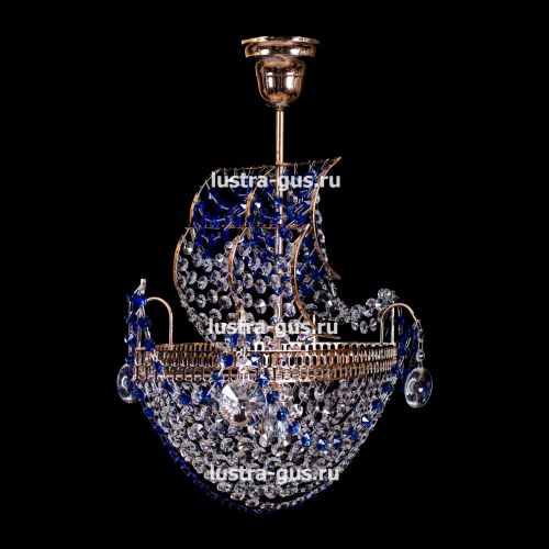 Люстра Корвет 1 ламповый синий в Сочи Гусь Хрустальный