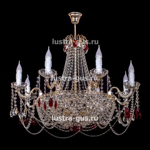 Люстра Свеча Лайт №3 цветная в Сочи Гусь Хрустальный