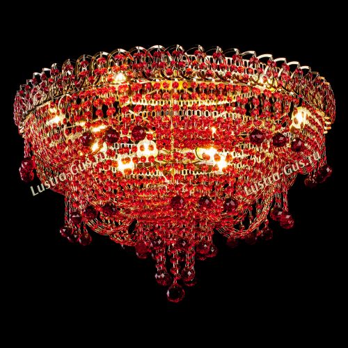 Люстра Водопад Софья красная в Сочи Гусь Хрустальный