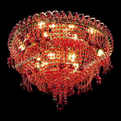 Люстра Водопад Софья красная в Сочи Гусь Хрустальный
