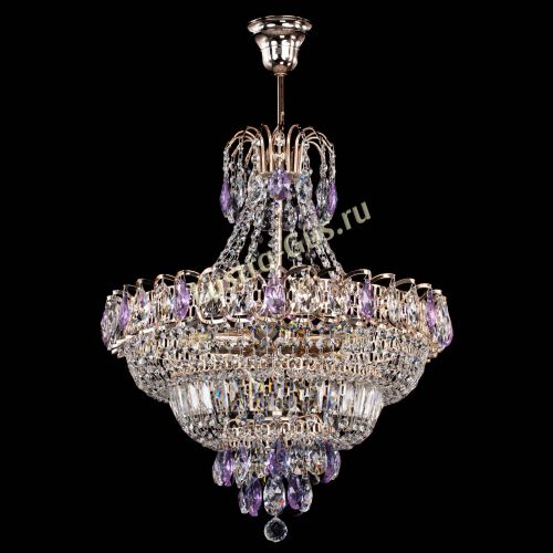 Люстра Ника подвесная Фиолетовая в Сочи Гусь Хрустальный