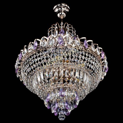 Люстра Ника подвесная Фиолетовая в Сочи Гусь Хрустальный