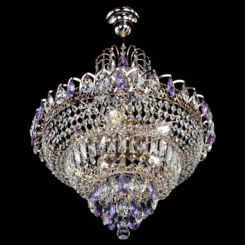 Люстра Ника подвесная Фиолетовая в Сочи Гусь Хрустальный