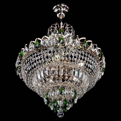 Люстра Ника подвесная Зеленая в Сочи Гусь Хрустальный