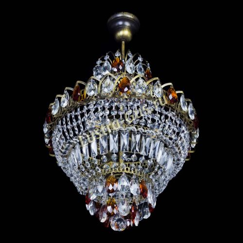 Люстра Ника подвесная Чайная под бронзу в Сочи Гусь Хрустальный