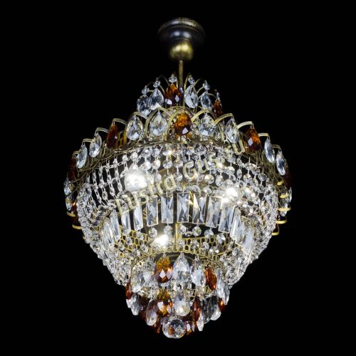 Люстра Ника подвесная Чайная под бронзу в Сочи Гусь Хрустальный