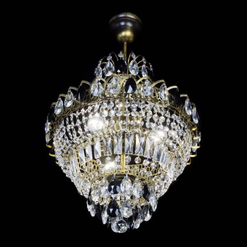 Люстра Ника подвесная Черная под бронзу в Сочи Гусь Хрустальный