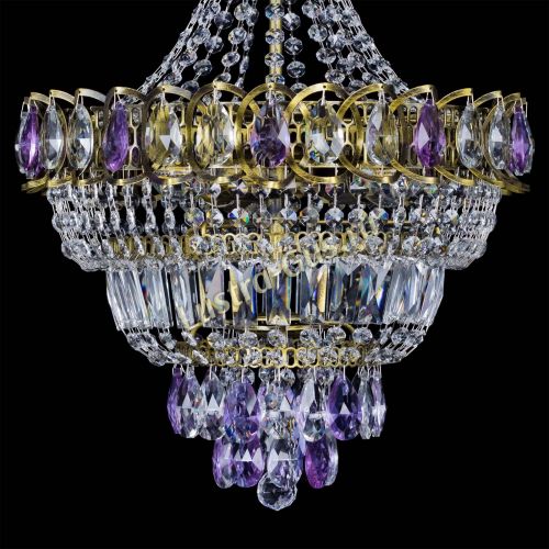 Люстра Ника подвесная Фиолетовая под бронзу в Сочи Гусь Хрустальный
