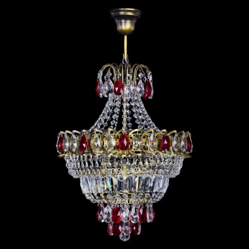 Люстра Ника подвесная Красная под бронзу в Сочи Гусь Хрустальный