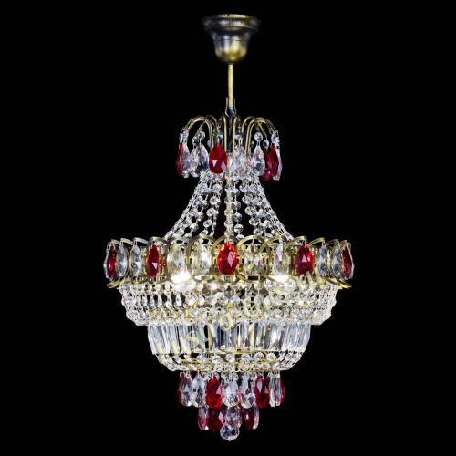 Люстра Ника подвесная Красная под бронзу в Сочи Гусь Хрустальный