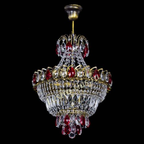 Люстра Ника подвесная Красная под бронзу в Сочи Гусь Хрустальный