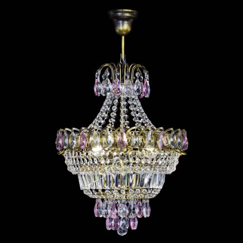 Люстра Ника подвесная Розовая под бронзу в Сочи Гусь Хрустальный