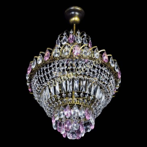 Люстра Ника подвесная Розовая под бронзу в Сочи Гусь Хрустальный