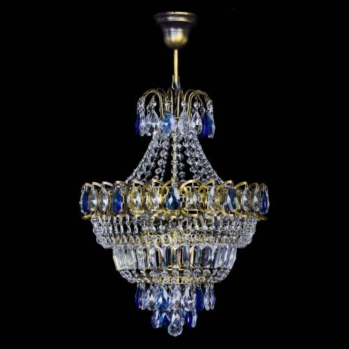 Люстра Ника подвесная Синяя под бронзу в Сочи Люстра Ника подвесная Синяя под бронзу в Сочи