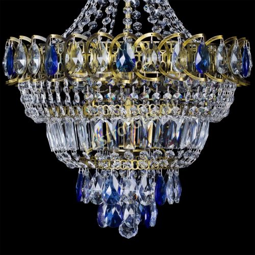 Люстра Ника подвесная Синяя под бронзу в Сочи Гусь Хрустальный