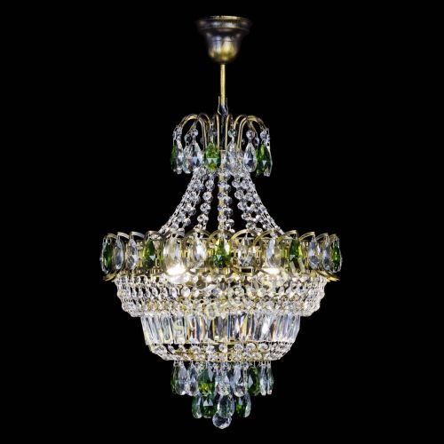 Люстра Ника подвесная Зеленая под бронзу в Сочи Гусь Хрустальный