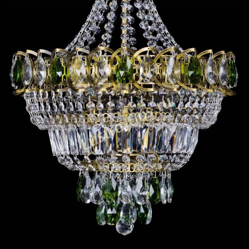 Люстра Ника подвесная Зеленая под бронзу в Сочи Гусь Хрустальный