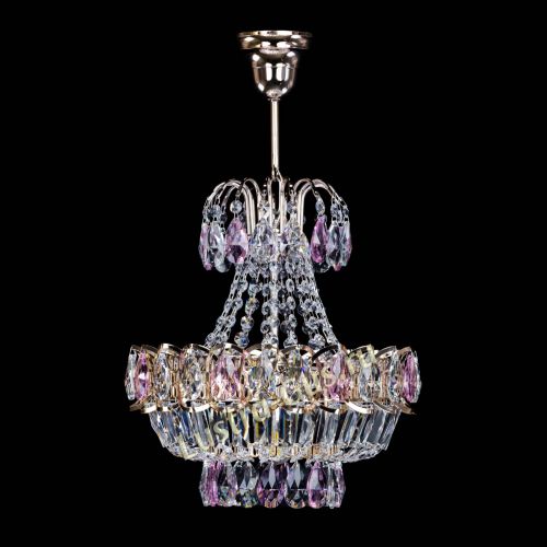 Люстра Ника 1 лампа розовая в Сочи Гусь Хрустальный