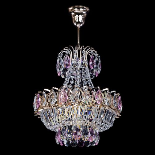 Люстра Ника 1 лампа розовая в Сочи Гусь Хрустальный