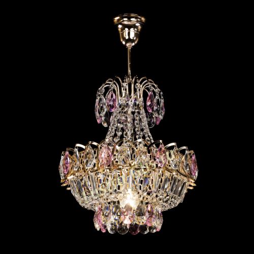 Люстра Ника 1 лампа розовая в Сочи Гусь Хрустальный