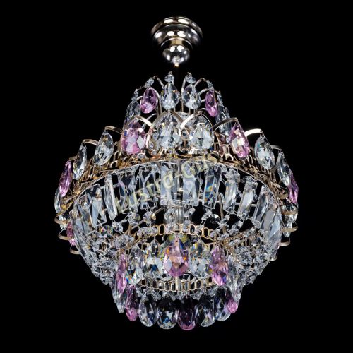 Люстра Ника 1 лампа розовая в Сочи Гусь Хрустальный