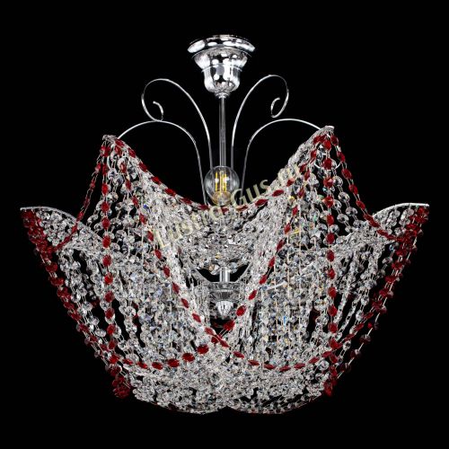 Люстра Орхидея №3 красная в Сочи Гусь Хрустальный
