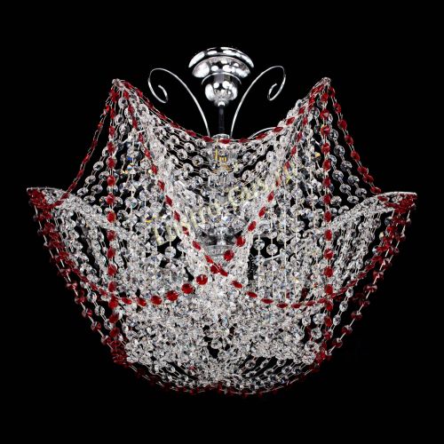 Люстра Орхидея №3 красная в Сочи Гусь Хрустальный