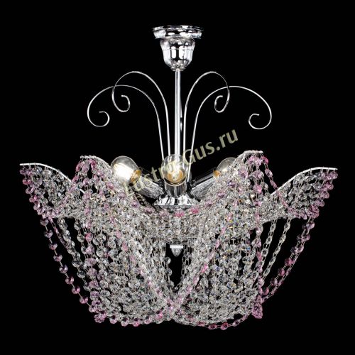 Люстра Орхидея №3 розовая в Сочи Гусь Хрустальный