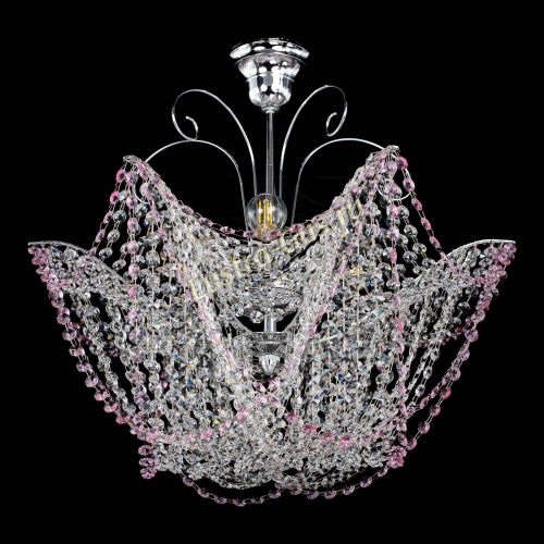 Люстра Орхидея №3 розовая в Сочи Гусь Хрустальный