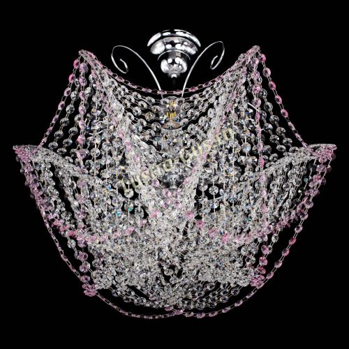 Люстра Орхидея №3 розовая в Сочи Гусь Хрустальный