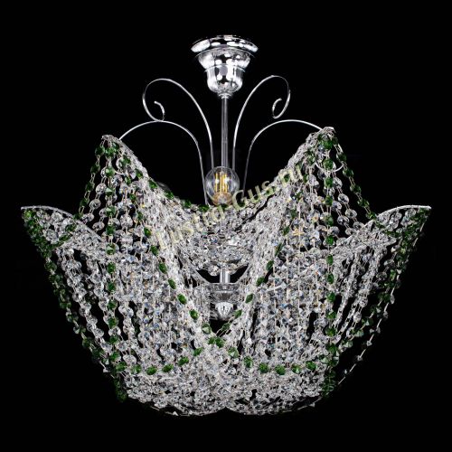 Люстра Орхидея №3 зеленая в Сочи Гусь Хрустальный