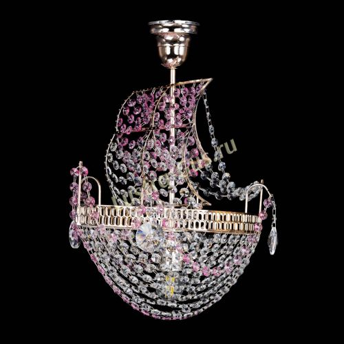 Люстра Парусник №1 розовый в Сочи Гусь Хрустальный