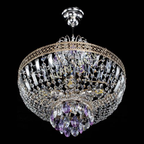 Люстра Венеция Астра №5 фиолетовая в Сочи Гусь Хрустальный
