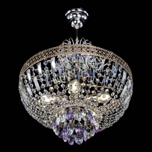 Люстра Венеция Астра №5 фиолетовая в Сочи Гусь Хрустальный