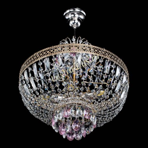 Люстра Венеция Астра №5 розовая в Сочи Гусь Хрустальный