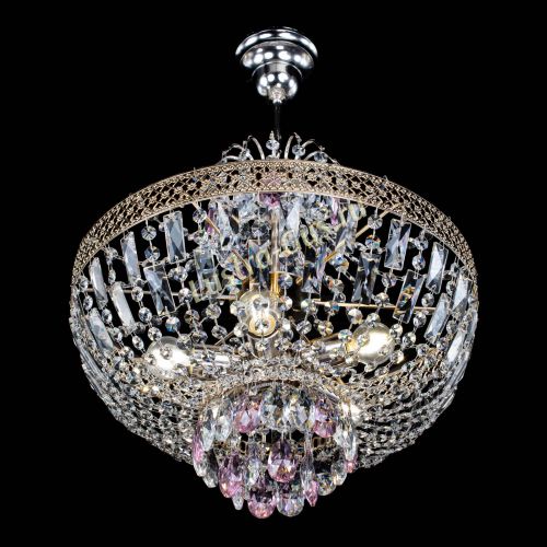 Люстра Венеция Астра №5 розовая в Сочи Гусь Хрустальный