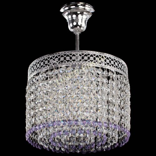 Люстра Венеция Капель №1 с подвесом Фиолетовая в Сочи Гусь Хрустальный