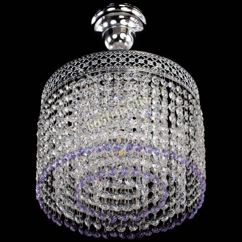 Люстра Венеция Капель №1 с подвесом Фиолетовая в Сочи Гусь Хрустальный