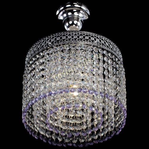 Люстра Венеция Капель №1 с подвесом Фиолетовая в Сочи Гусь Хрустальный