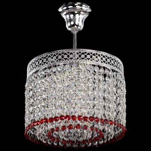 Люстра Венеция Капель №1 с подвесом Красная в Сочи Гусь Хрустальный