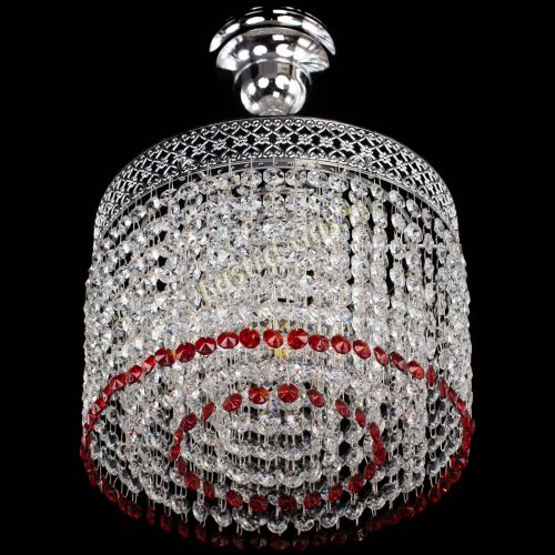 Люстра Венеция Капель №1 с подвесом Красная в Сочи Гусь Хрустальный