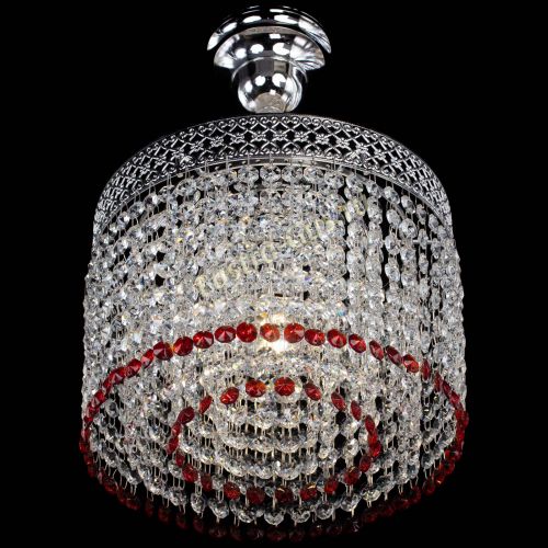 Люстра Венеция Капель №1 с подвесом Красная в Сочи Гусь Хрустальный