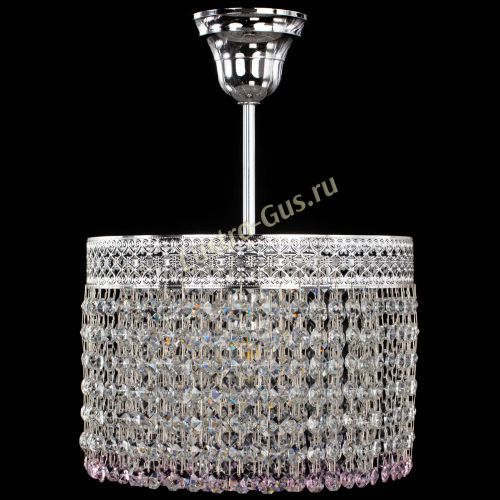 Люстра Венеция Капель №1 с подвесом Розовая в Сочи Гусь Хрустальный