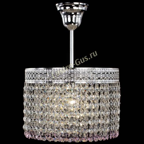 Люстра Венеция Капель №1 с подвесом Розовая в Сочи Гусь Хрустальный