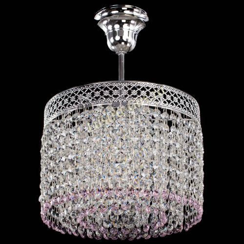 Люстра Венеция Капель №1 с подвесом Розовая в Сочи Гусь Хрустальный