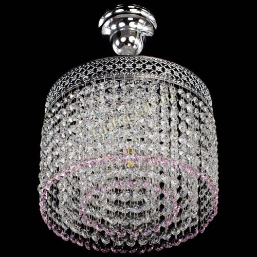 Люстра Венеция Капель №1 с подвесом Розовая в Сочи Гусь Хрустальный