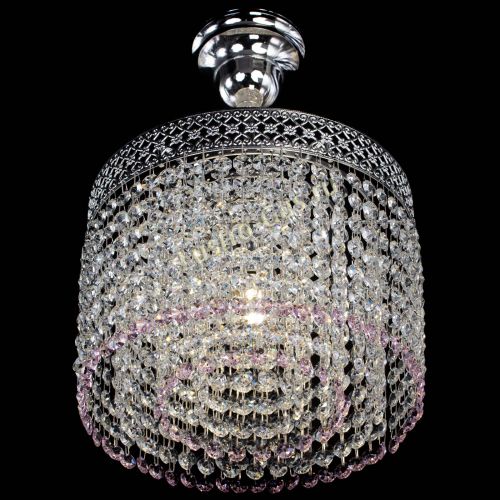 Люстра Венеция Капель №1 с подвесом Розовая в Сочи Гусь Хрустальный